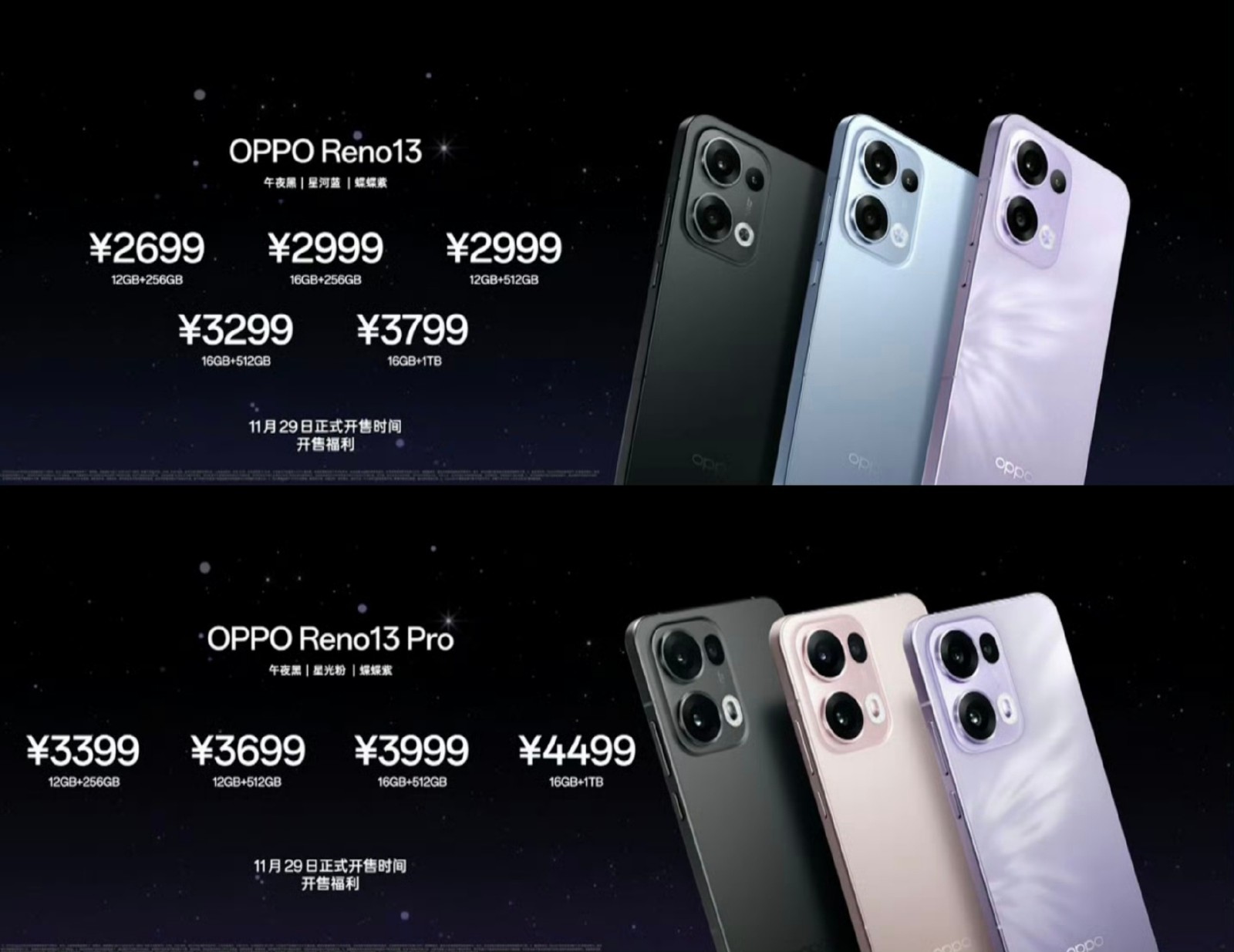 新一代超美小直屏 OPPO Reno13 系列正式发布，2699元起