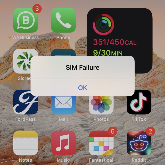 更新至苹果iOS 14.7 Beta 2后出现“SIM卡失败”错误