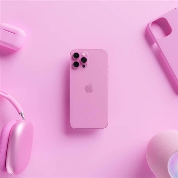 配件厂商分享玫瑰粉色顶配版iPhone 13渲染图：12月到来