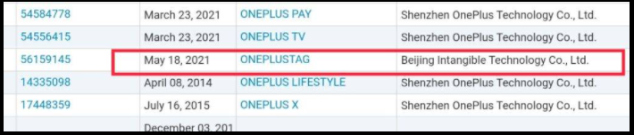 一加申请“OnePlus Tag”商标，或为类似苹果AirTag的追踪器