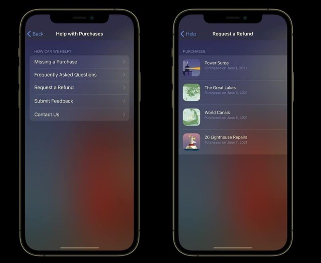 更方便：iOS 15允许用户为应用内购买申请退款
