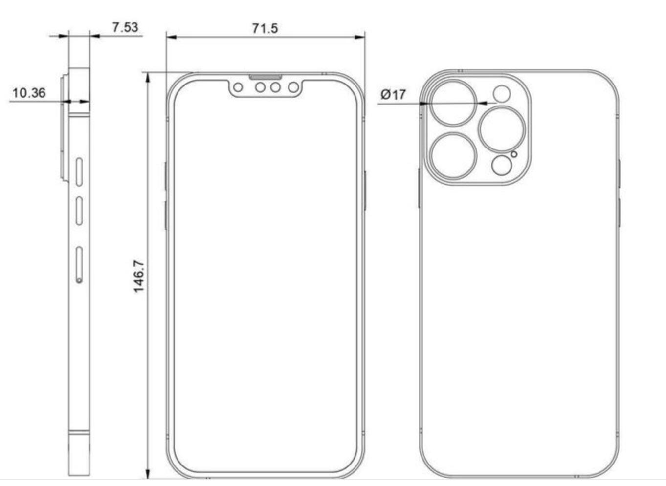 苹果iPhone13 Pro Max后置镜头模组有机身一半宽？